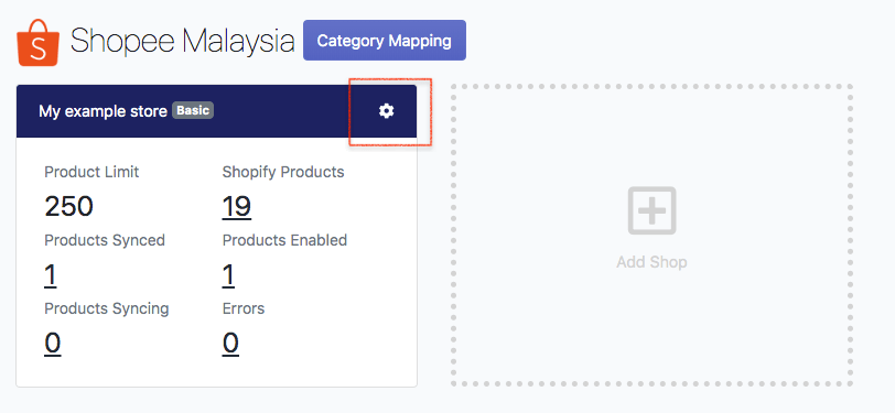 Shopify Shopee Category Mapping
